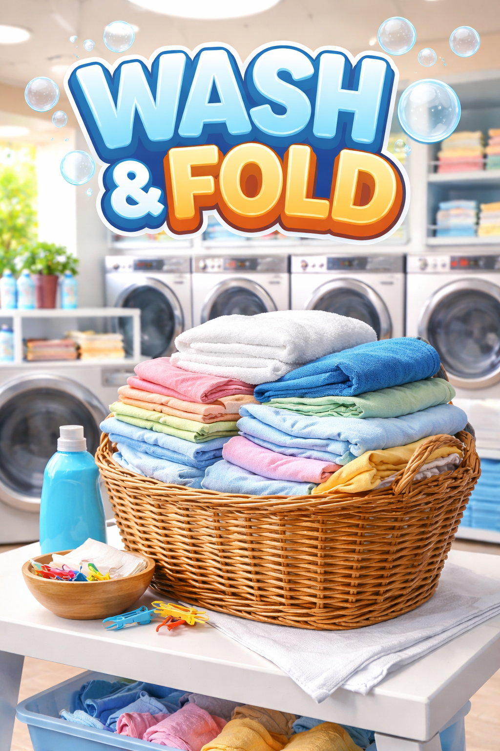 Wash and Fold Cartoon